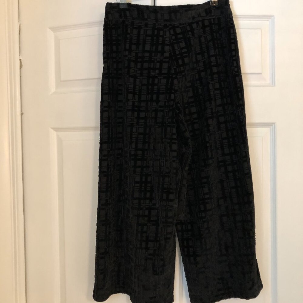 📞Textured Wide Leg Black Dress Pants